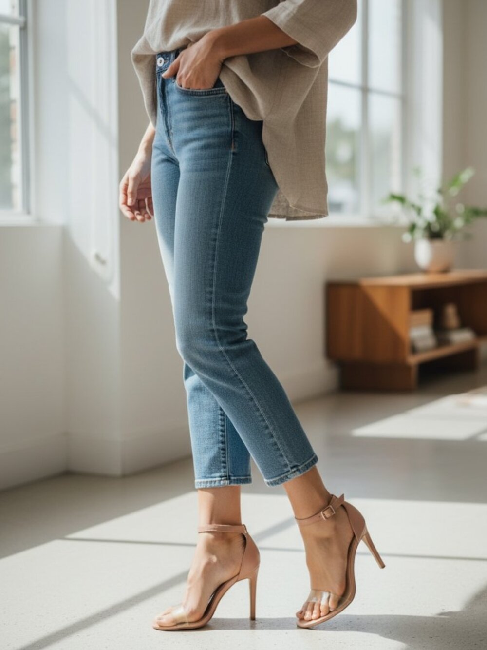 Lulus Nude Clear Strap Stiletto Heels - Picture 7 of 7